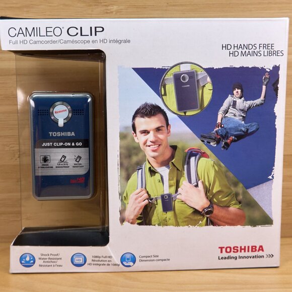 Toshiba Camileo Clip Full HD Camcorder, 16 MP Still Image, Sealed! - Picture 1 of 7